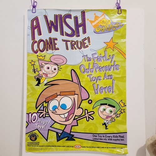 Burger King FAIRLY ODD PARENTS 2003 Vinyl Toy Door Cling 16x24 Toy Promo Poster - Picture 9 of 12