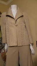  NEW ST. JOHN BEAUTY BEIGE BROWN   Sleeve Jacket Blazer Sz 6 or 8 Rt 895.