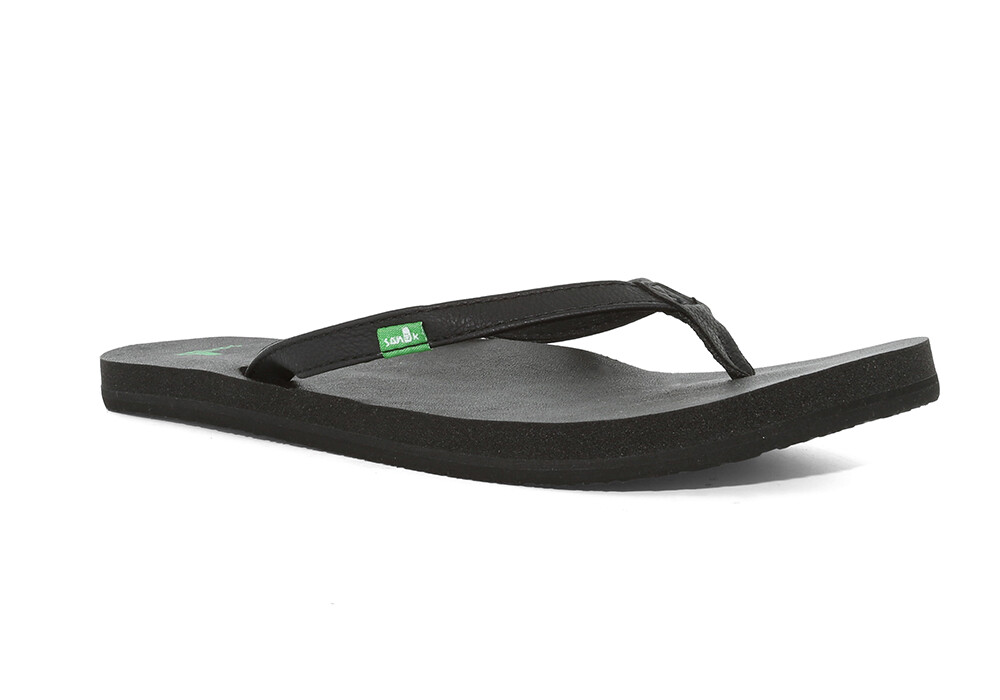 Sanuk YOGA JOY Black Yoga Mat Happy U Outsole Slip On  display picture 2