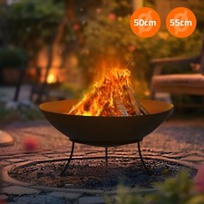 Brasero extérieur acier noir bol à feu barbecue foyer cheminée taille à choisir