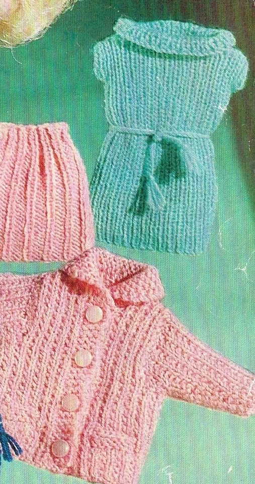 12" teenage Dolls clothes knitting pattern. Laminated copy.(V Doll 150) - Image 3 of 3