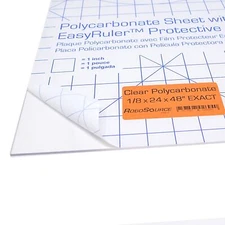 Polycarbonate Clear Plastic Sheet 24" X 48 X 0.118" 1/8" Exact with EasyRuler...