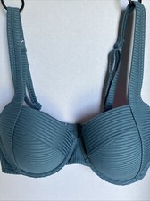 Victorias Secret PINK Large Blue Striped Underwired Push-Up VS Bikini Top NWT