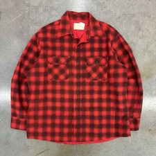 Vintage 80s Sears Fieldmaster Flannel Jacket XL Red Plaid