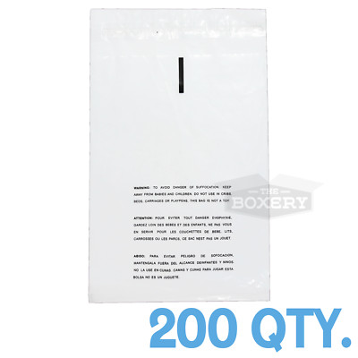 200 10x15 Self Seal Suffocation Warning Clear Poly Bags 1.5 mil Free Shipping