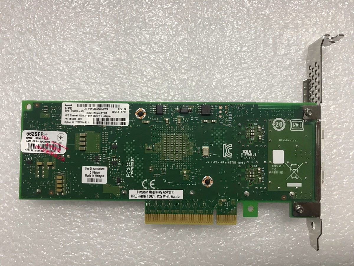 Intel X710-DA2 10GbE LANカード HP 562SFP+ HPE Intel X710-DA2 562SFP+ Ethernet SFP Network Card 10GBE 2