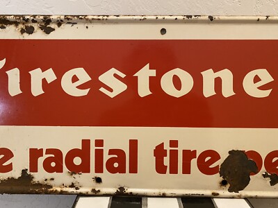 Firestone The Radial Tire People Sign 25”x9.75” | eBay