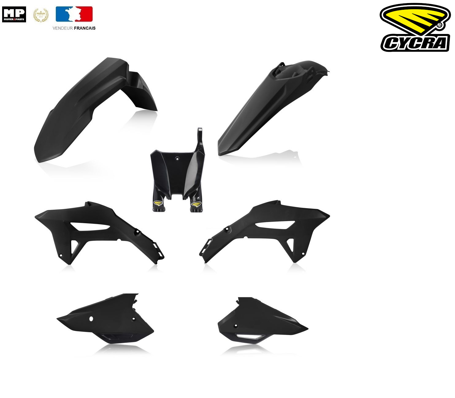 Plastiques Cycra noir haute résistance pour Honda CRF 450 R 2021