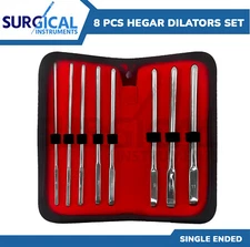8 Hegar Dilator Sounds Set 7.5" Single Ended OB/Gynecology Surgical German Grade