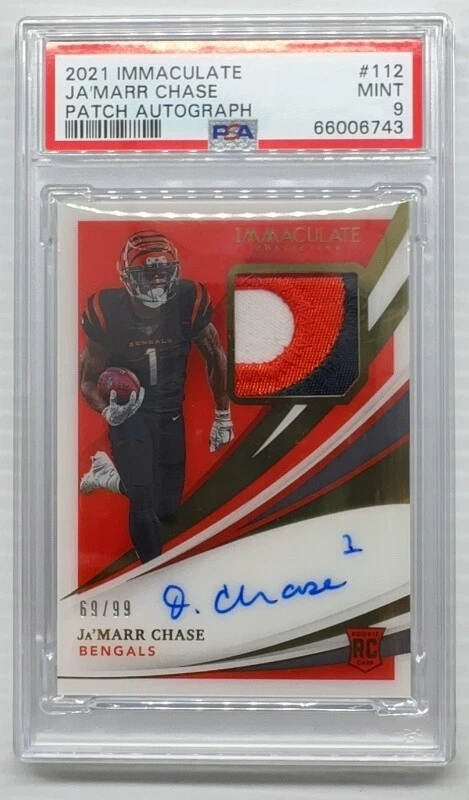 JaMarr Chase Panini Immaculate Collection #112 Patch Autograph