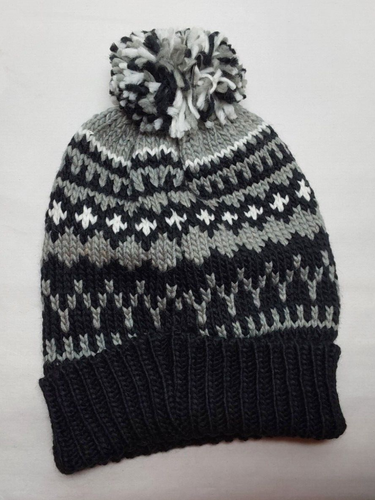 Sonoma One-Size, schwarze Fleece-gefütterte Strickmütze mit Bommel - NEU - Bild 4 von 4