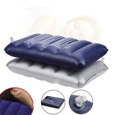 Inflatable Blow Up Air Rectangle Pillow Head Neck Cushion Travel Camping Beach