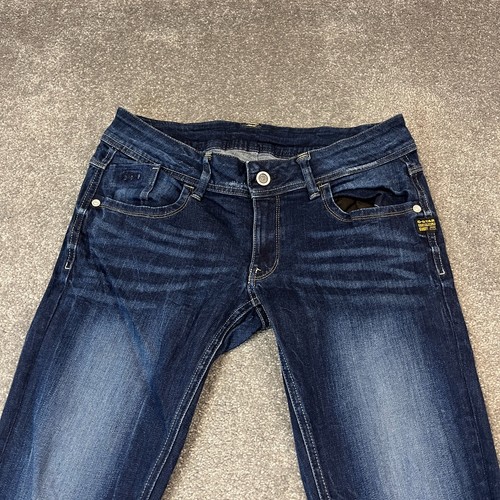 G-Star Womens Jeans Slim Skinny Low Waist Dark Blue Denim Stretch LYNN W33 L32 - Picture 3 of 17