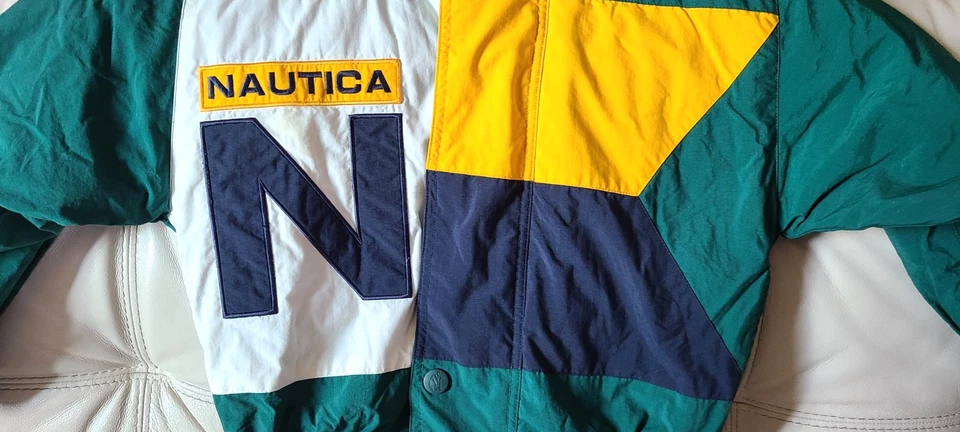 Chaqueta Nautica Multicolor Niños Talla Pequeña 8-10 Con Capucha Nylon Shell Foto 3 de 4