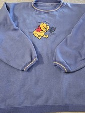 Vintage Disney Winnie the Pooh Sweatshirt Women  s XL Blue Crewneck Embroidered