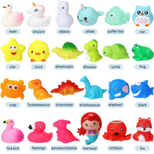 Baby Bath Light Up Toys, Floating Rubber Animal Toys for Toddlers Infant Kids