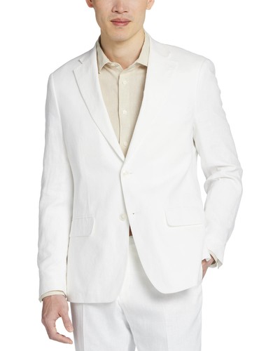 Bar III Mens Slim-Fit Linen Two Button Suit Jacket 42 Regular White Blazer NWT