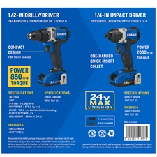 Kobalt 24V Max Brushless 2-Tool Combo Kit #4913884 – 1/2" Drill/Driver + 1/4"