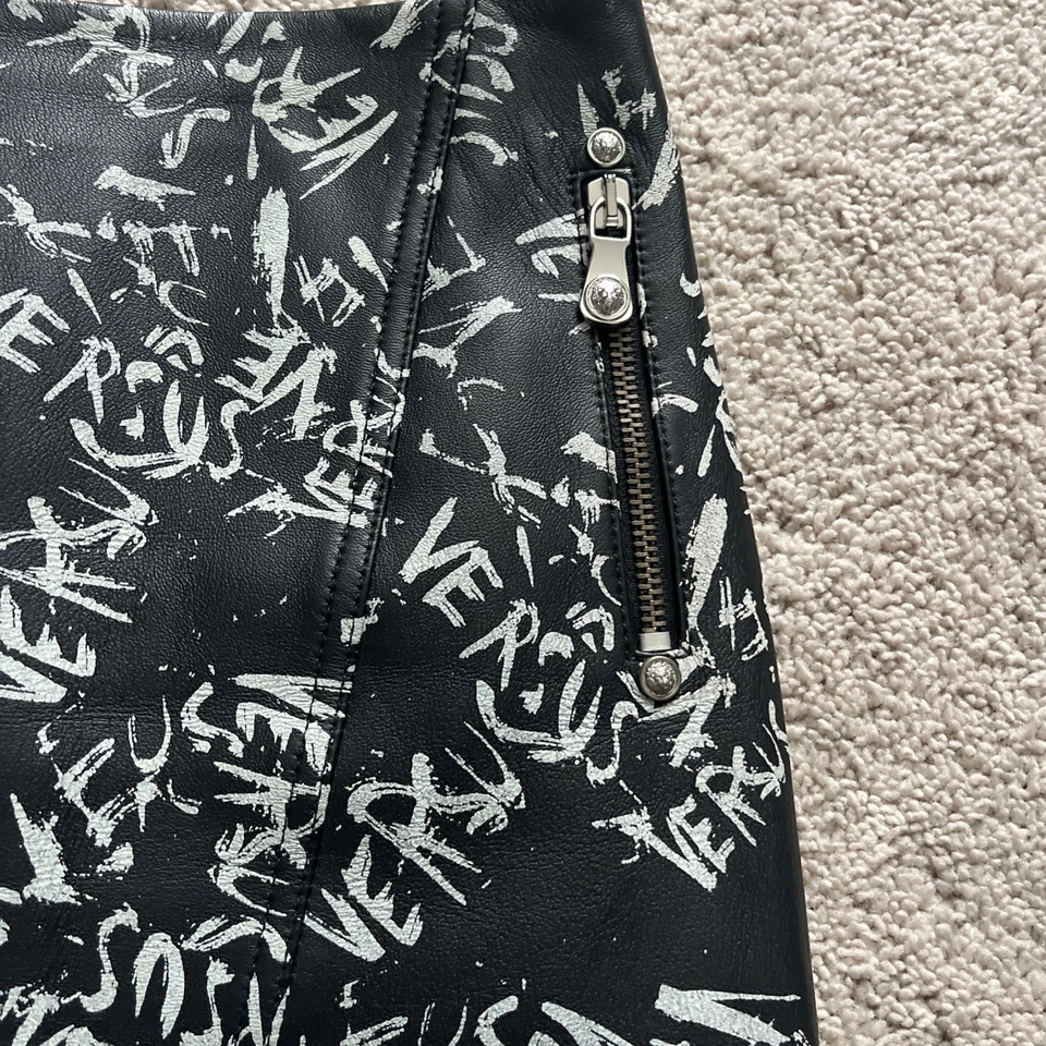 Minifalda Versace Versus para mujer 100 % cuero negra US 4 IT talla 40 Foto 3 de 4