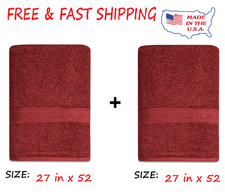 Mainstays Basic Bath Towel,Soft 100 Cotton and Highly Absorbent Bath Towel, Red