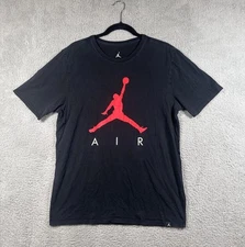 Jordan Air Jumpman Shirt Mens Large Black Red Short Sleeve Basketball Tee Nike