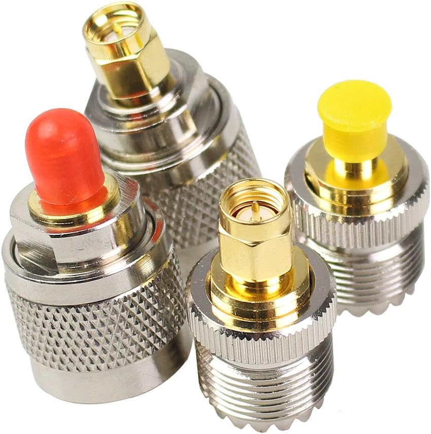 SMA SO239 Adapter 4PCS, UHF PL259 to SMA Male Female Connector Kit 4 Type Set fo