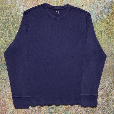 GAP Shirt Mens XL Thermal Knit Pullover Long Sleeve Navy Tee Layer Top