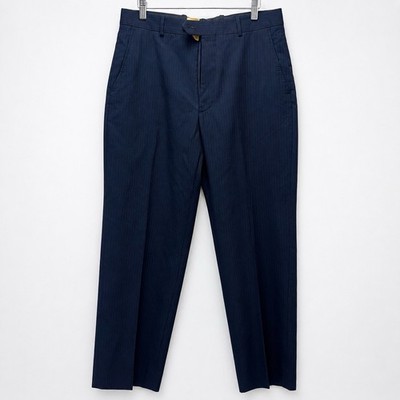 Vintage Evan Picone Mens 32R Navy Pinstripe 100% Wool Dress Pants Trousers