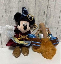 Mickey Mouse Plush Keyholder Fantasia The Sorcerer's Apprentice Broom Set