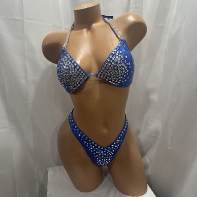 Figure Competition suit 34C CUP   Small Bottom NEW SUIT HANDmade Royal Blue
