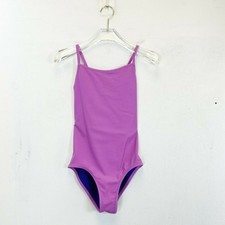 One Piece Leotard Girls LARGE 10 12 Purple Blue Reversible Cross Back Dance Swim