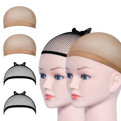 Haarnetz Perückenkappe 4 Stück Nylon Wig Cap dehnbar atmungsaktiv
