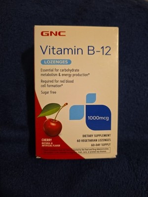 NEW GNC Vitamin B-12 1000mcg Cherry 120 Lozenges Energy Production FREE SHIPPING