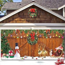 Christmas Garage Door Banner 16 x 7 ft, Large Christmas Garage Decoration Holida