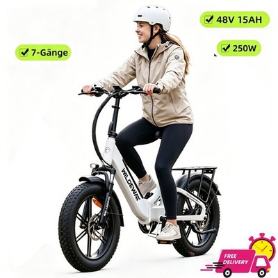Wildeway TORPEDO 20'' Fettreifen  Elektrofahrrad 48V 15Ah 25km/h klappbar E-Bike