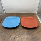 Set Of 2 Fiesta 9.25”  Square Luncheon Plates- Homer Laughlin USA