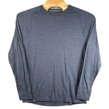 Smartwool Merino Wool Baselayer Crew Top Long Sleeve Blue XL SW0SS600