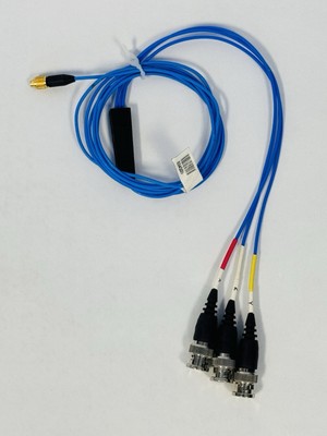 PCB 4-conductor shielded FEP cable, 5-ft 4-socket plug to (3) BNC 034G05