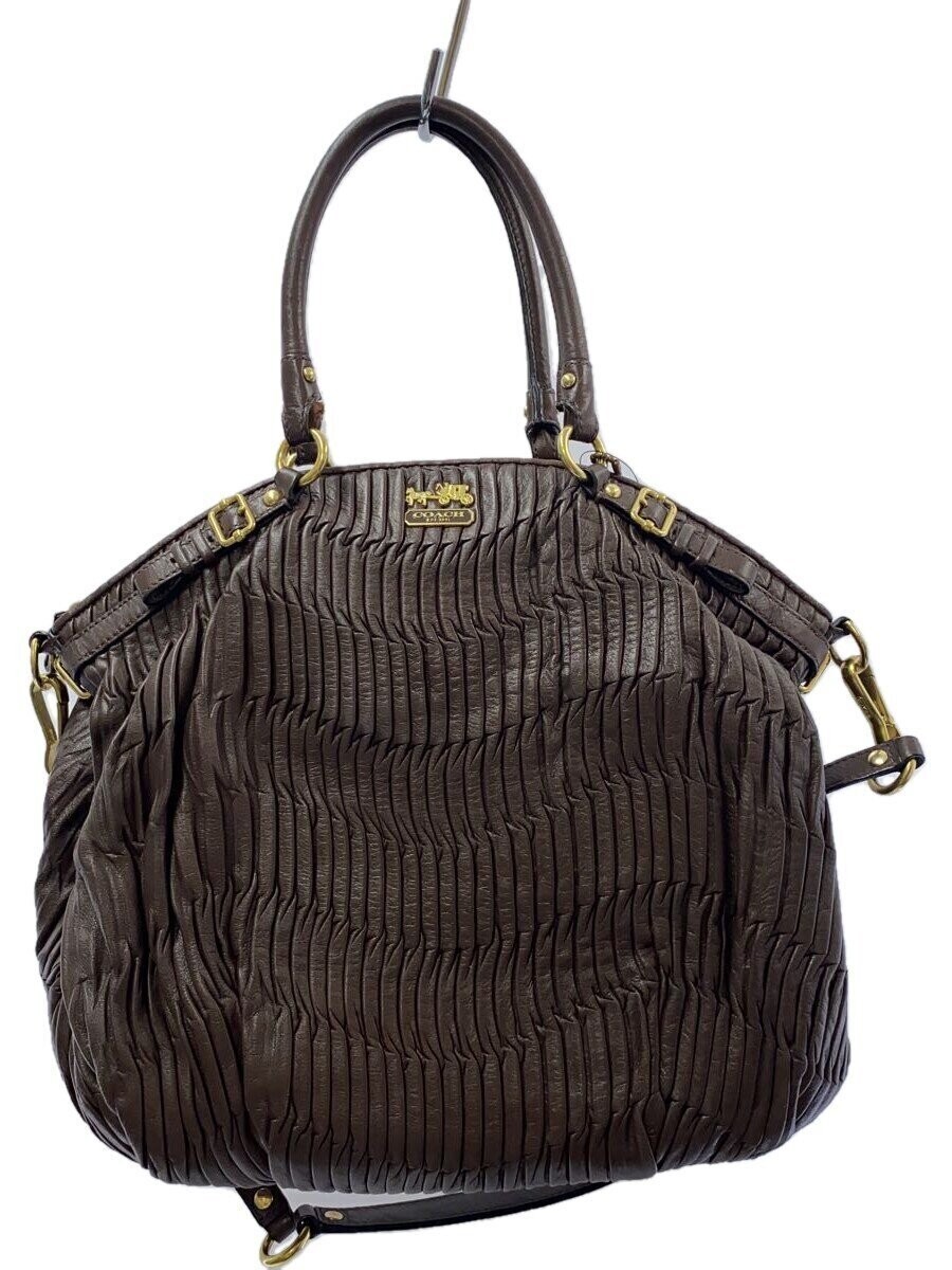 COACH Leather BRW Solid Color Tote Bag 18643