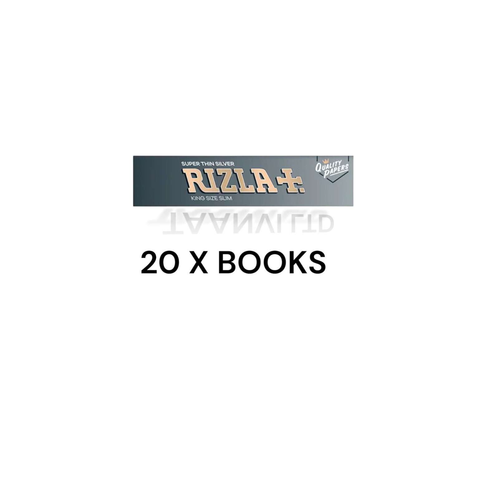 RIZLA SILVER KING SIZE SLIM ULTRA THIN CIGARETTE SMOKING ROLLING PAPERS 20 Books