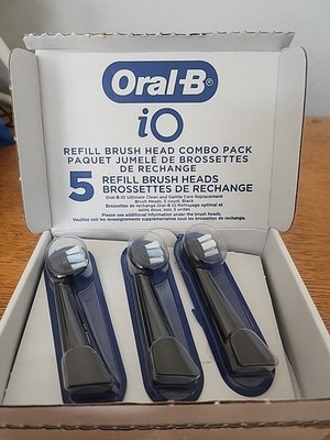 5 Pack Oral-B iO Ultimate Clean Replacement Brush Heads Black New Sealed