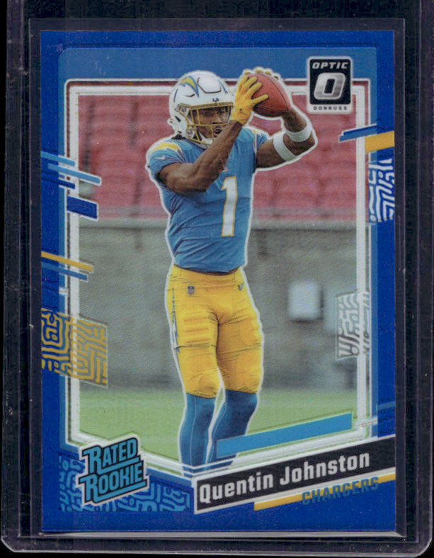 2023 Donruss Optic - Rated Rookie Quentin Johnston #265 Blue Prizm /199 (RC)