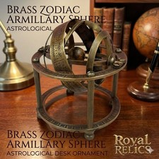 Antique Brass Armillary Sphere Astrolabe Maritime Nautical Collectible Globe