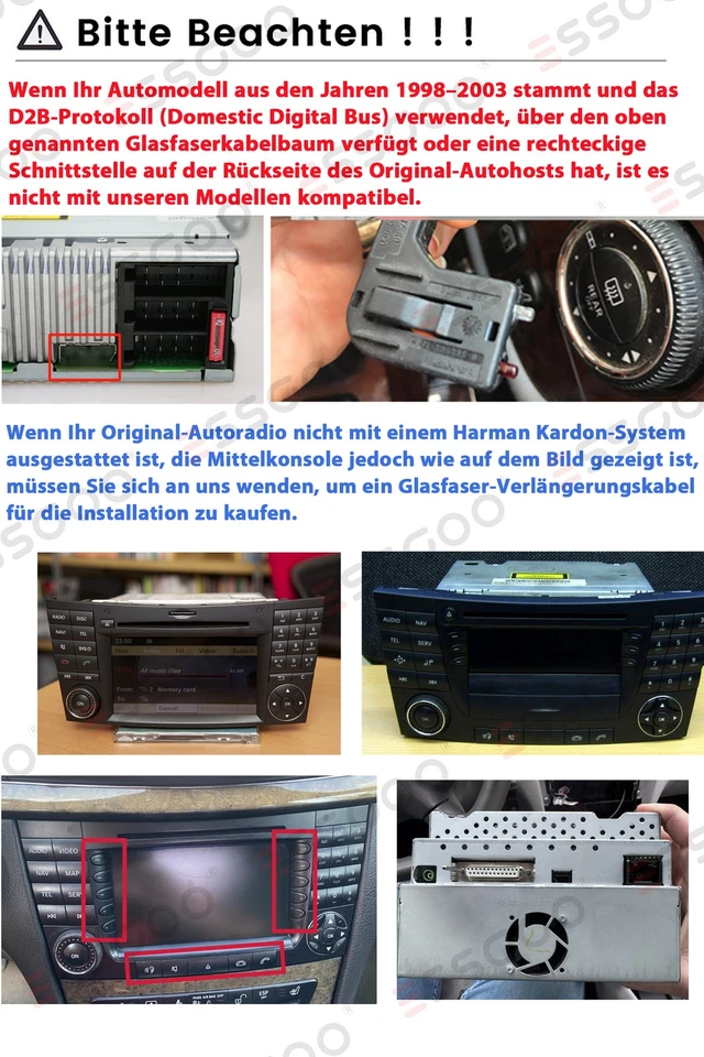 128GB Android14 DAB+ Autoradio Navi CarPlay Mercedes BENZ CLS/E-Klasse W211 W219 - Bild 3 von 4