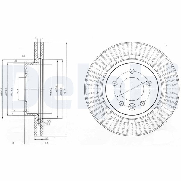2X Bremsscheibe Delphi BG9006C FüR Rover Sport Range Discovery L319 Landrover 4-image
