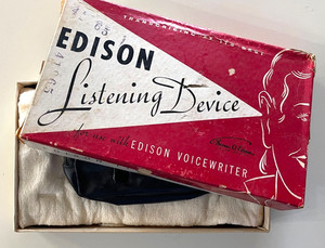 VERY RARE Vintage Edison Voicwriter Listening Device- BOX ONLY- Cool Graphics!