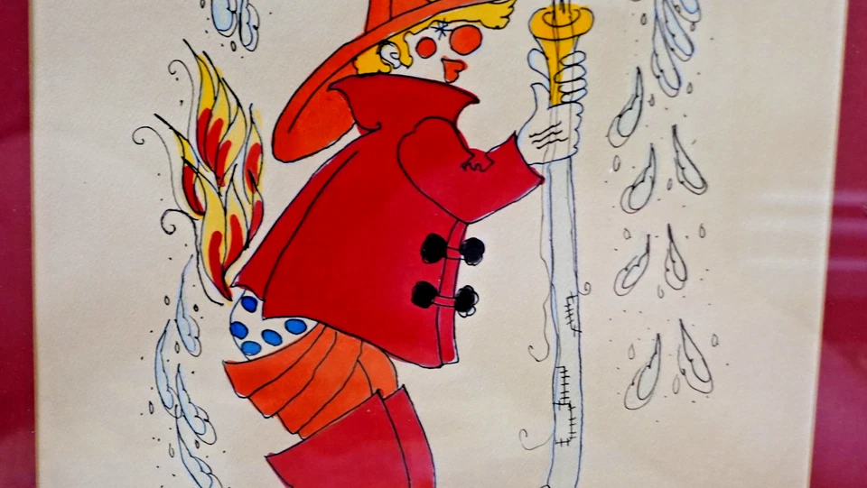 Original Fireman Clown Artwork 16" x 21" - Image 4 of 4