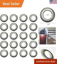 Plastic Curtain Grommets 1 9 16 Inch Inner Diameter 50-Pack Silver