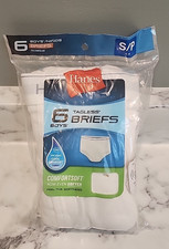 Boys Hanes White Tagless Briefs 6 pack NEW SIZE SMALL 6-8