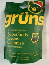 Gruns Comprehensive Superfoods Greens Gummies ~ Total of 3 Servings ~ EXP 11/26